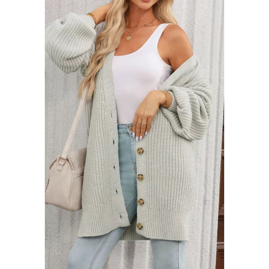 Chunky Knit Button-Down Cardigan Apparel and Accessories