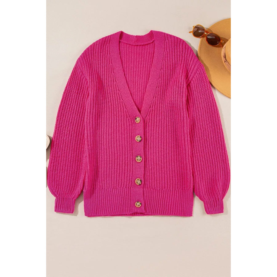 Chunky Knit Button-Down Cardigan Apparel and Accessories