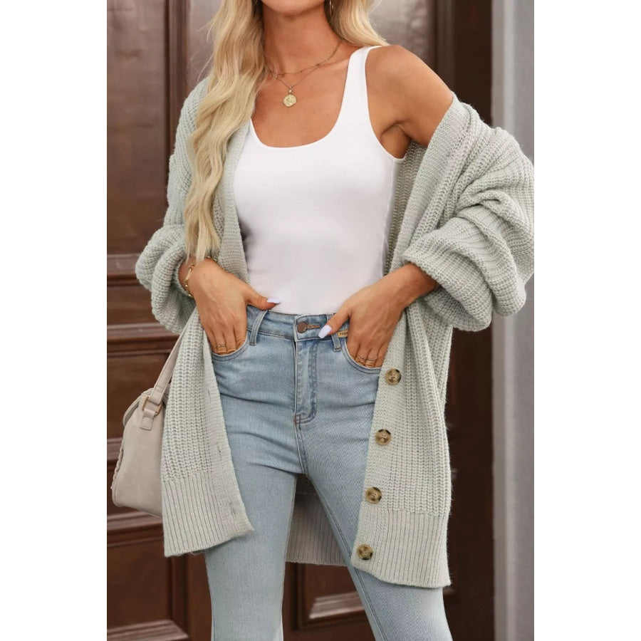 Chunky Knit Button-Down Cardigan Apparel and Accessories