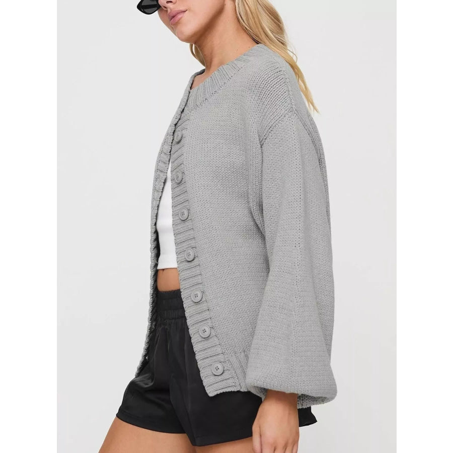 Chunky Knit Button-Up Cardigan Apparel and Accessories