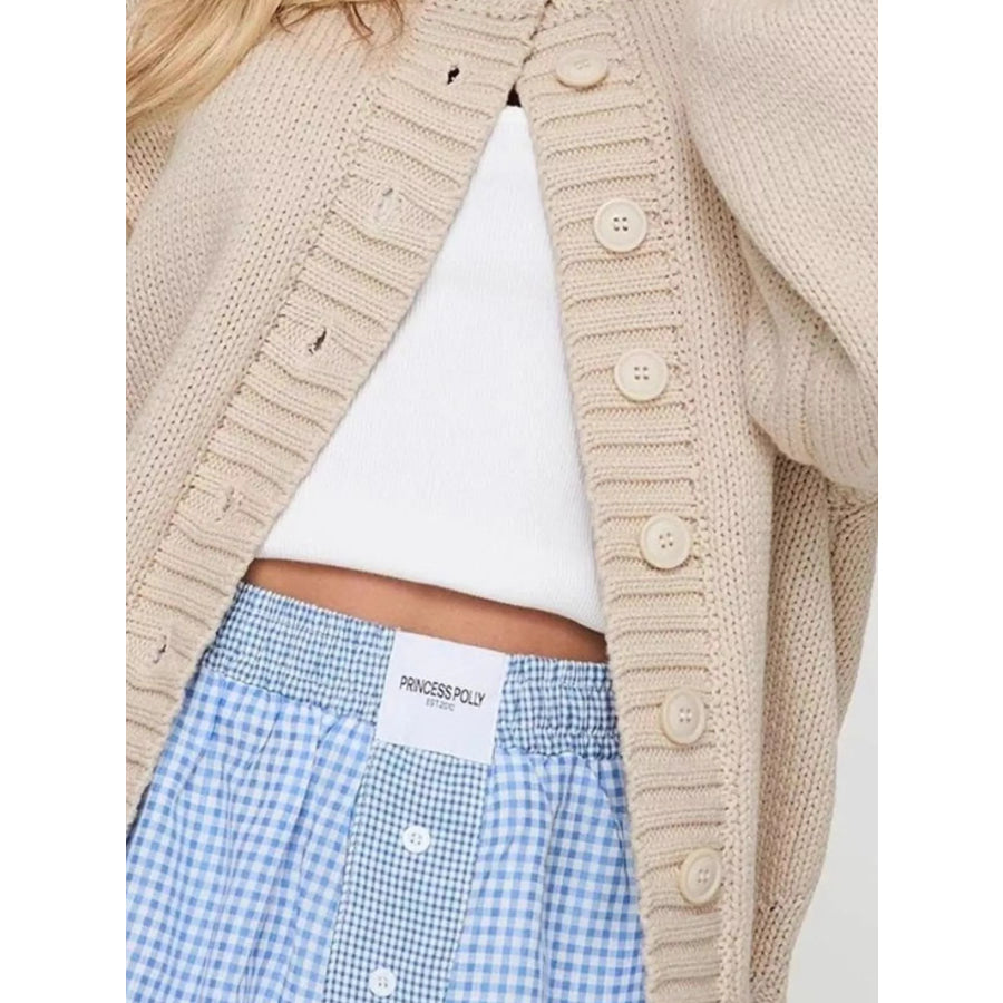Chunky Knit Button-Up Cardigan Apparel and Accessories