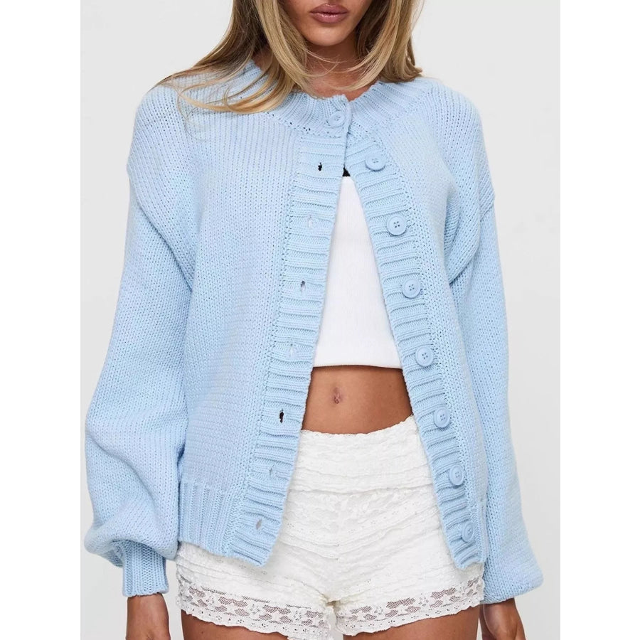 Chunky Knit Button-Up Cardigan Apparel and Accessories