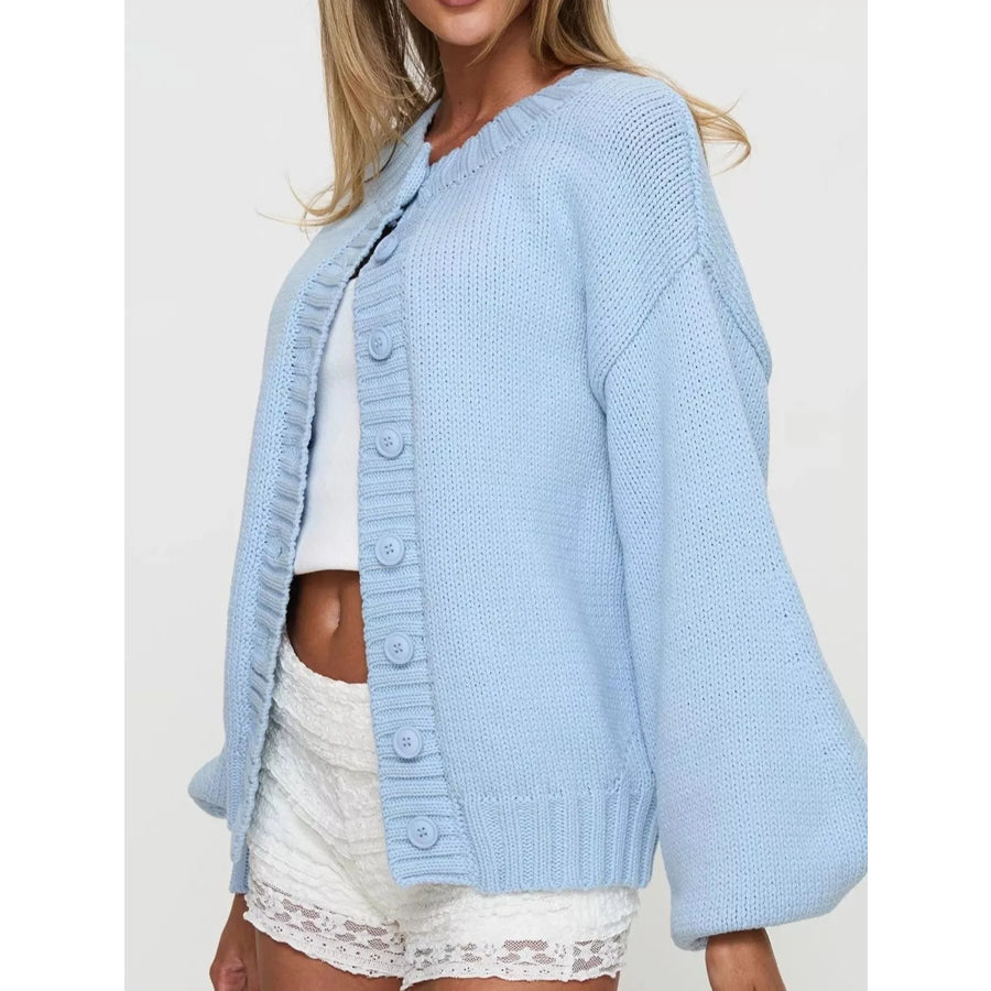 Chunky Knit Button-Up Cardigan Apparel and Accessories