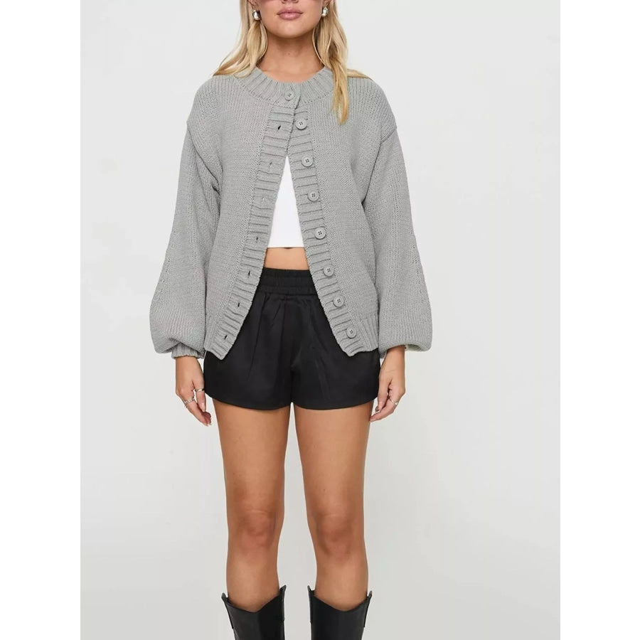 Chunky Knit Button-Up Cardigan Apparel and Accessories