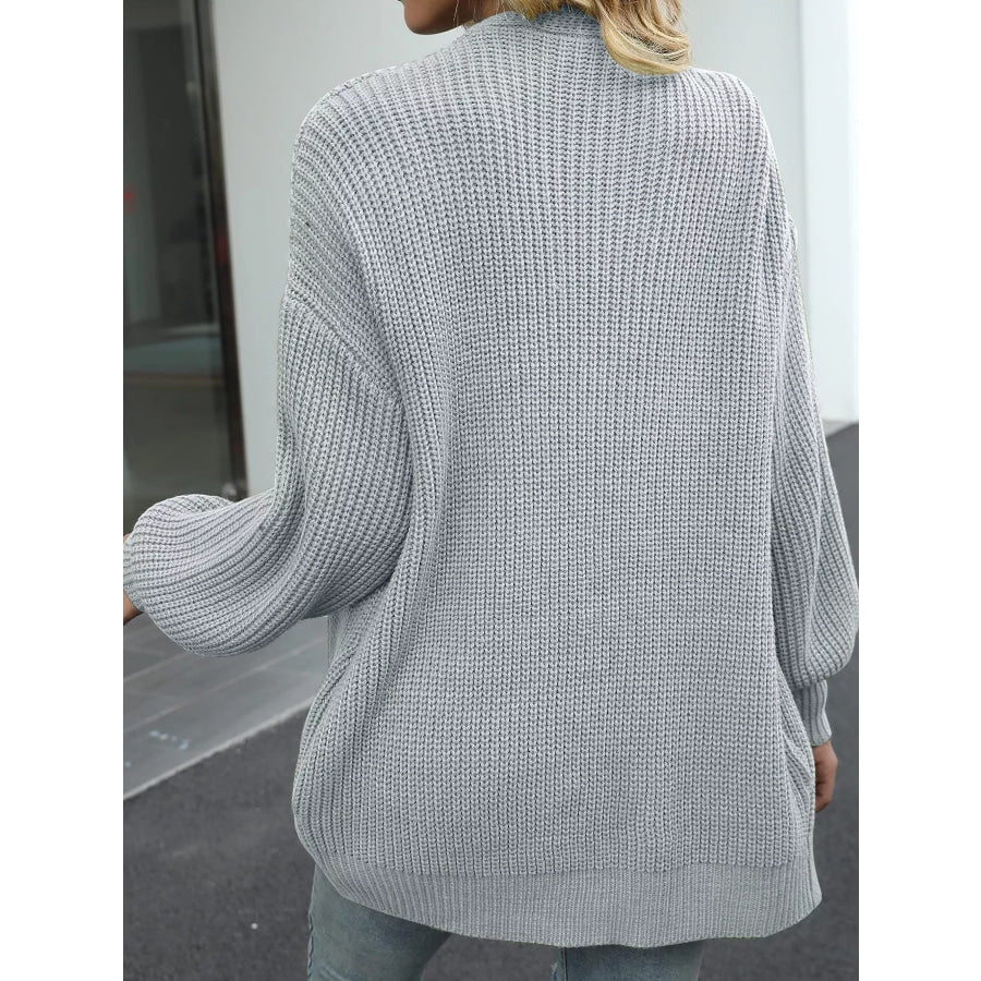 Chunky Knit Open Front Cardigan Apparel and Accessories