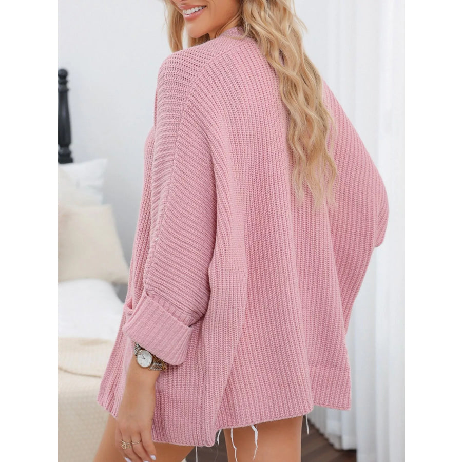 Chunky Knit Open Front Cardigan Apparel and Accessories