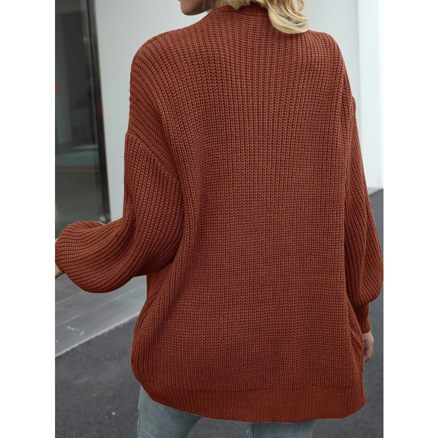 Chunky Knit Open Front Cardigan Apparel and Accessories