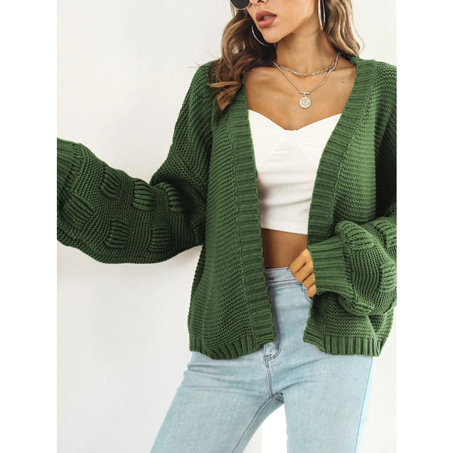 Chunky Knit Open Front Cardigan Apparel and Accessories