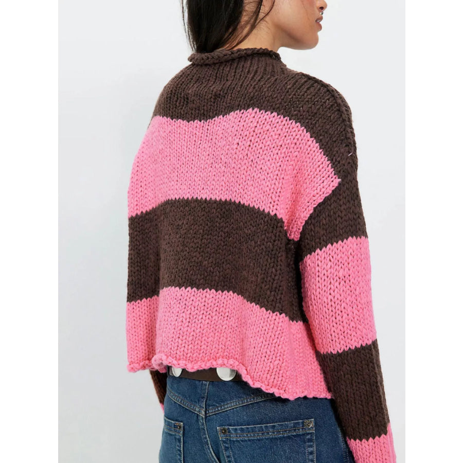 Chunky Knit Striped Sweater Apparel and Accessories
