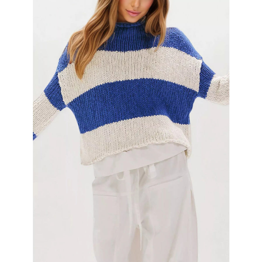Chunky Knit Striped Sweater Apparel and Accessories