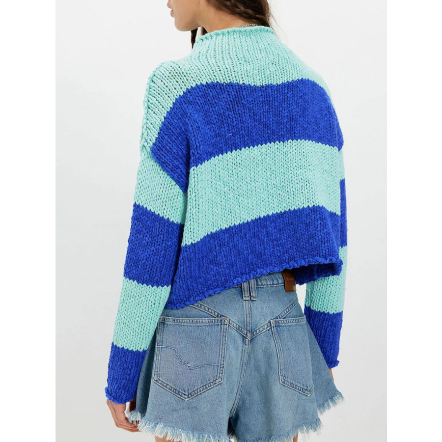 Chunky Knit Striped Sweater Apparel and Accessories