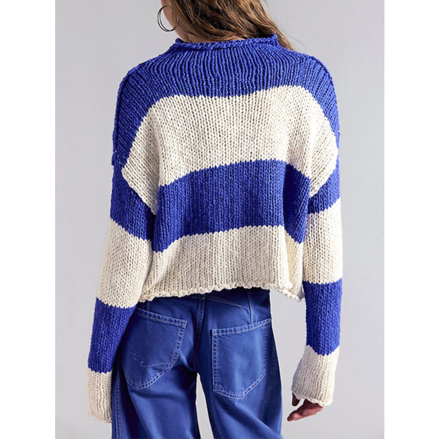Chunky Knit Striped Sweater Apparel and Accessories