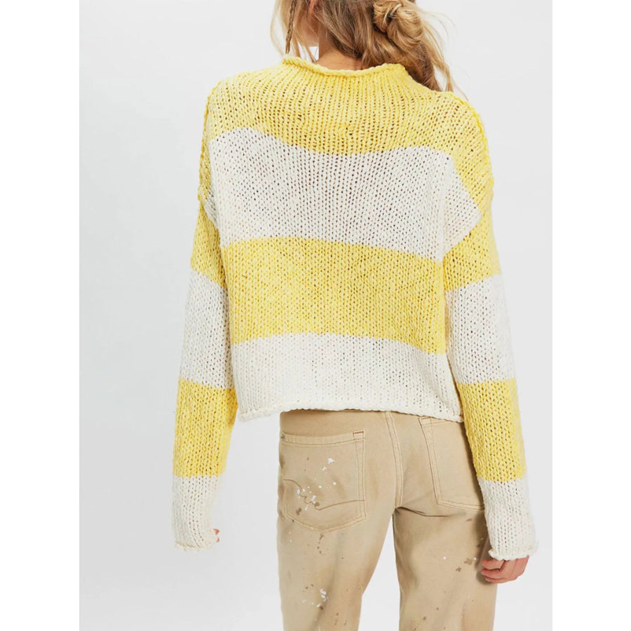 Chunky Knit Striped Sweater Apparel and Accessories
