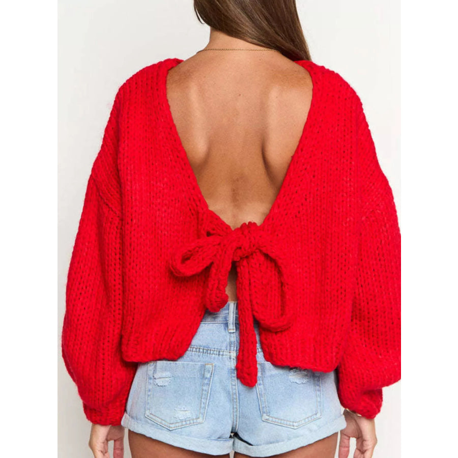 Chunky Knit Tie-Front Cardigan Apparel and Accessories