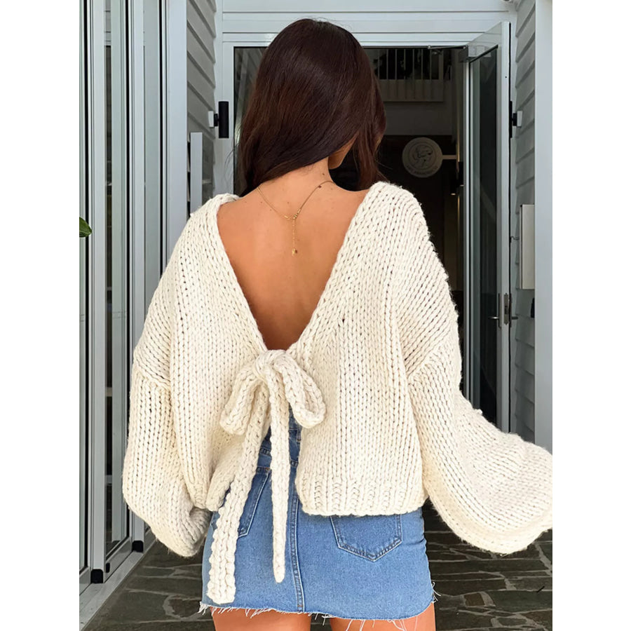 Chunky Knit Tie-Front Cardigan Apparel and Accessories