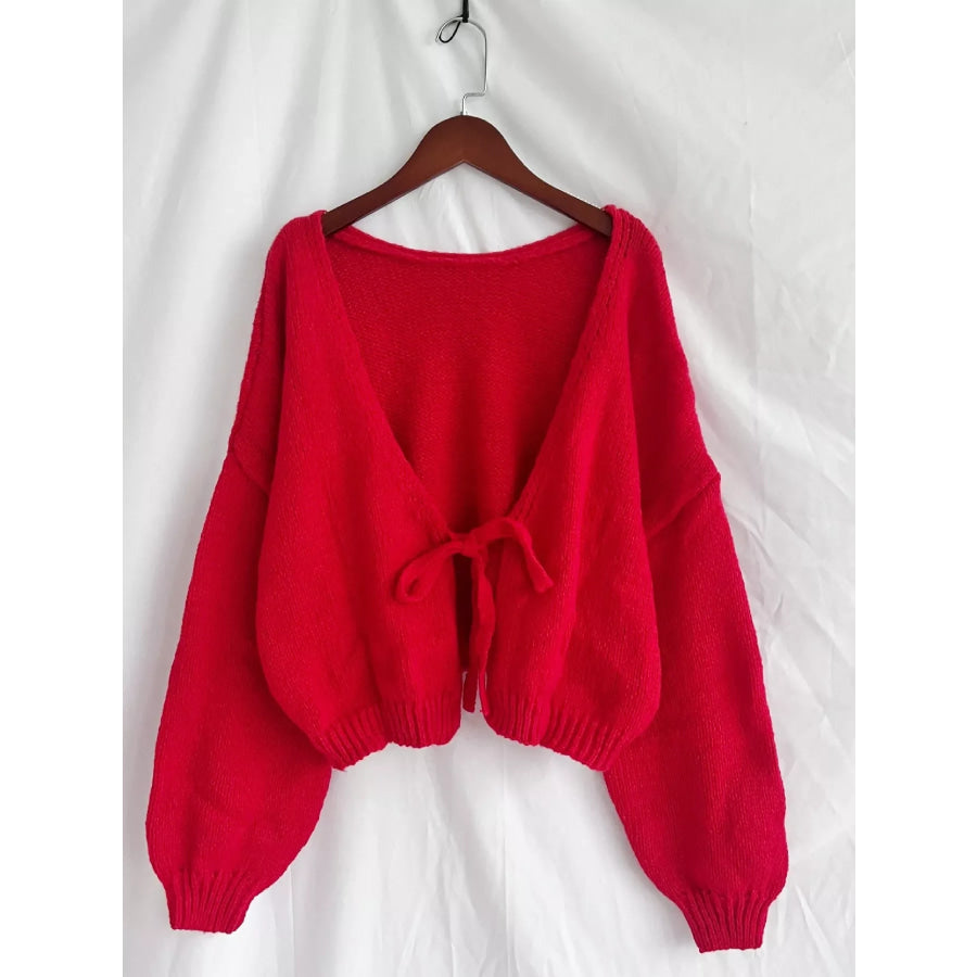 Chunky Knit Tie-Front Cardigan Apparel and Accessories
