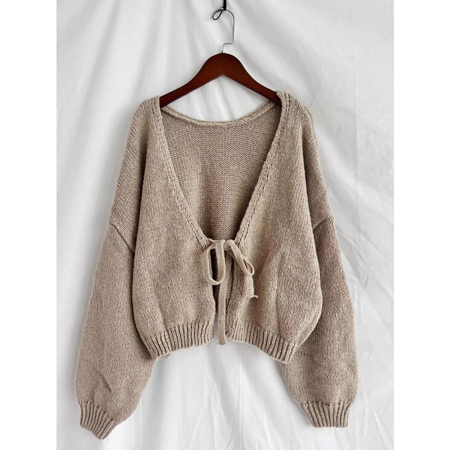 Chunky Knit Tie-Front Cardigan Apparel and Accessories