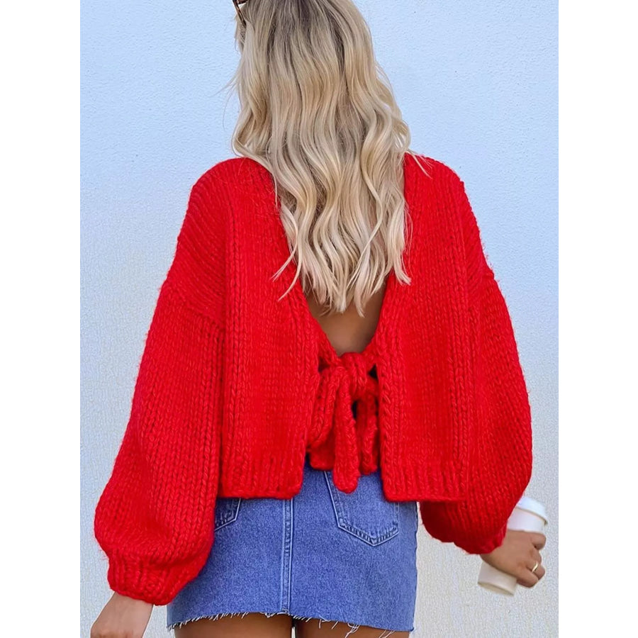 Chunky Knit Tie-Front Cardigan Apparel and Accessories
