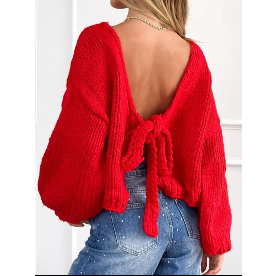 Chunky Knit Tie-Front Cardigan Apparel and Accessories