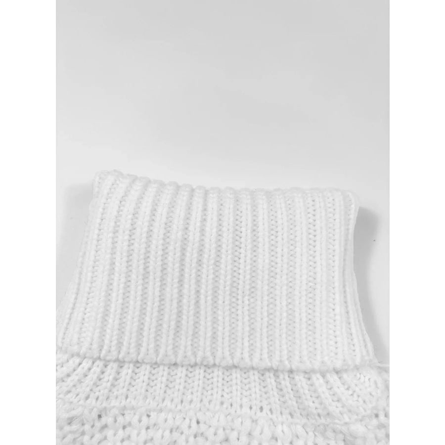 Chunky Knit Turtleneck Long Sleeve Sweater Apparel and Accessories