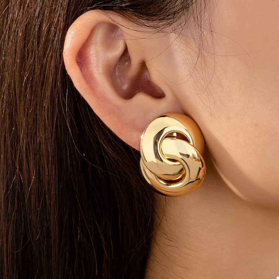 Chunky Knot Stud Earrings Golden / One Size Apparel and Accessories