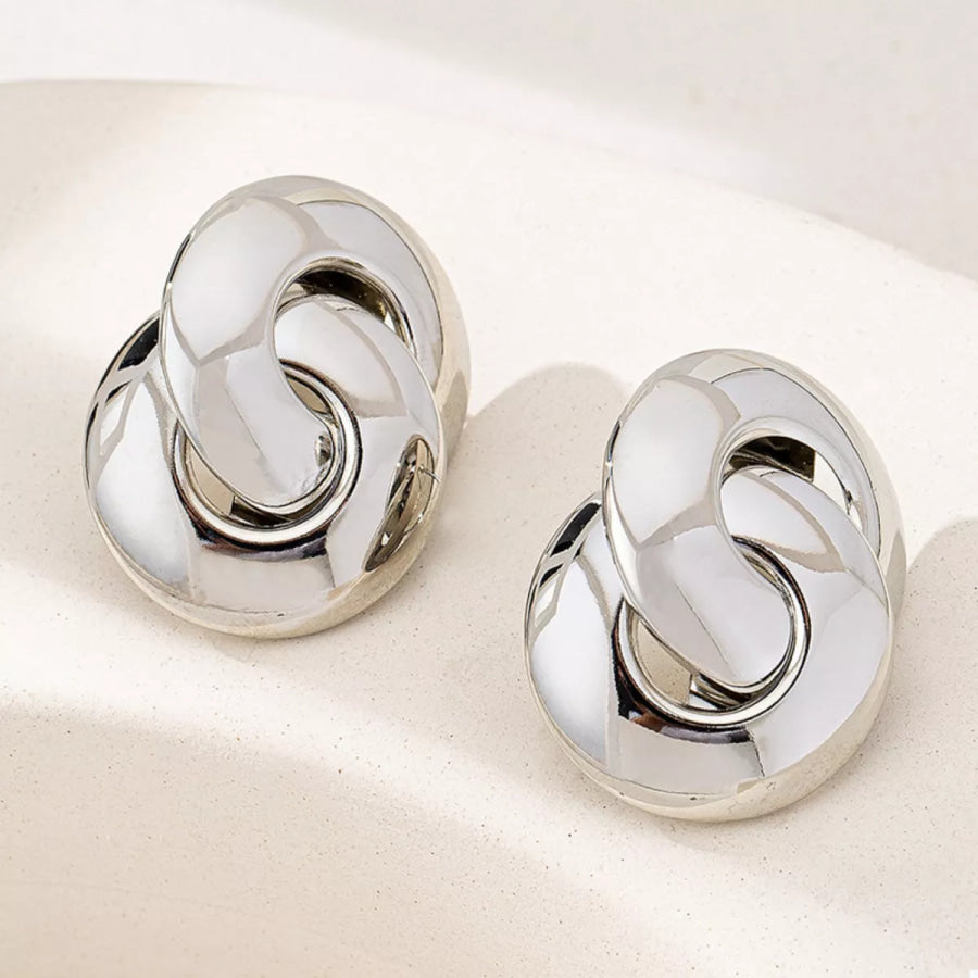 Chunky Knot Stud Earrings Silver / One Size Apparel and Accessories