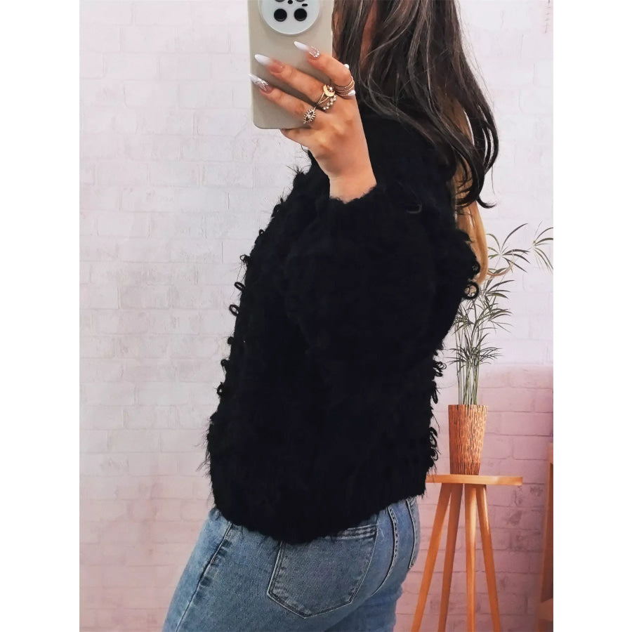 Chunky Round Neck Long Sleeve Sweater Apparel and Accessories