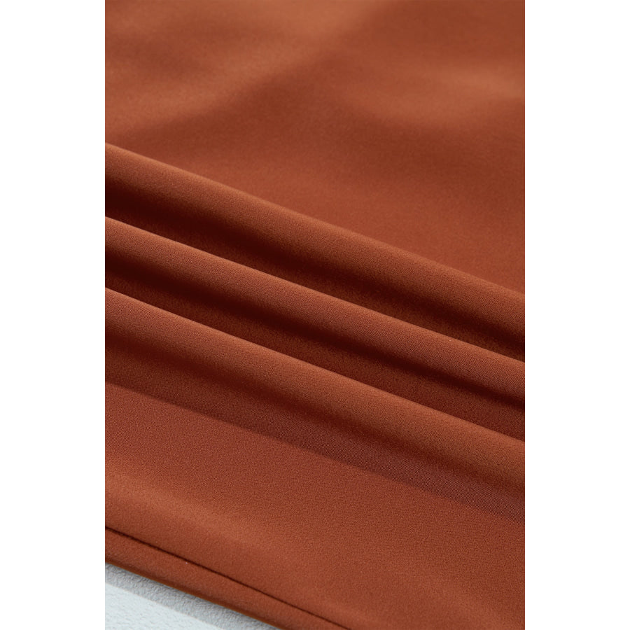 Cinnamon Silky Long Sleeve Button Front Western Fashion Shirt Tops/Blouses & Shirts
