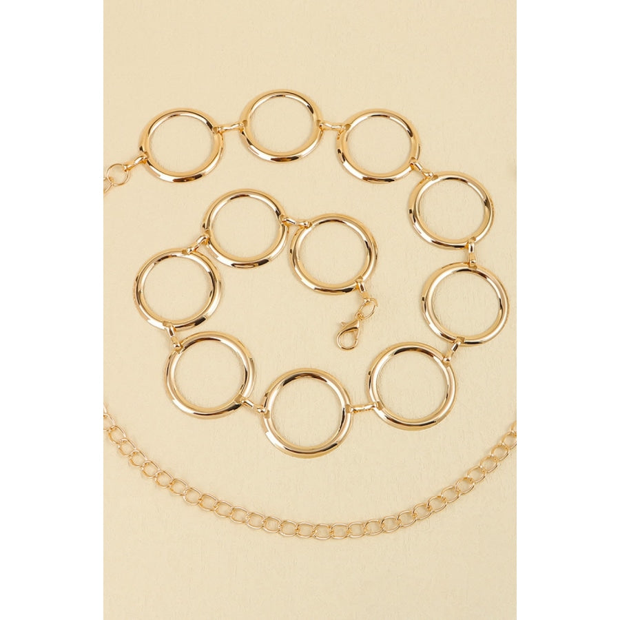 Circle Ring Chain Belt Gold / One Size