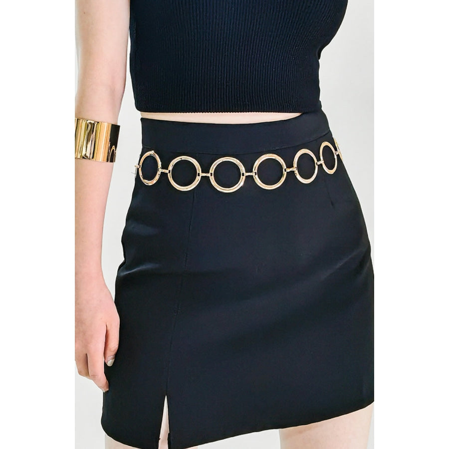 Circle Ring Chain Belt Gold / One Size