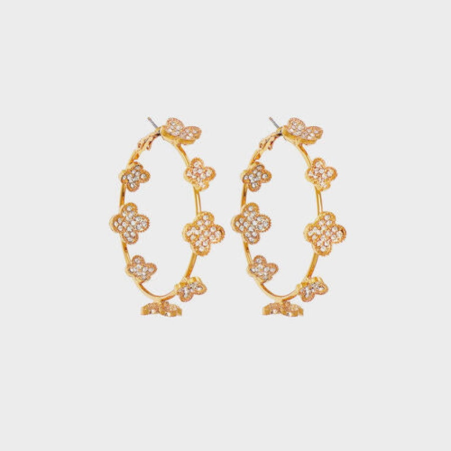 Circle Shape Rhinestone Alloy Earrings Style D / One Size