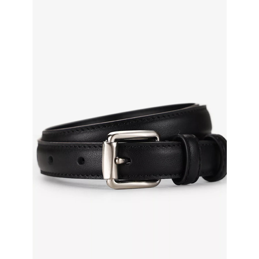 Classic Adjustable Leather Belt Black / ONESIZE Apparel and Accessories
