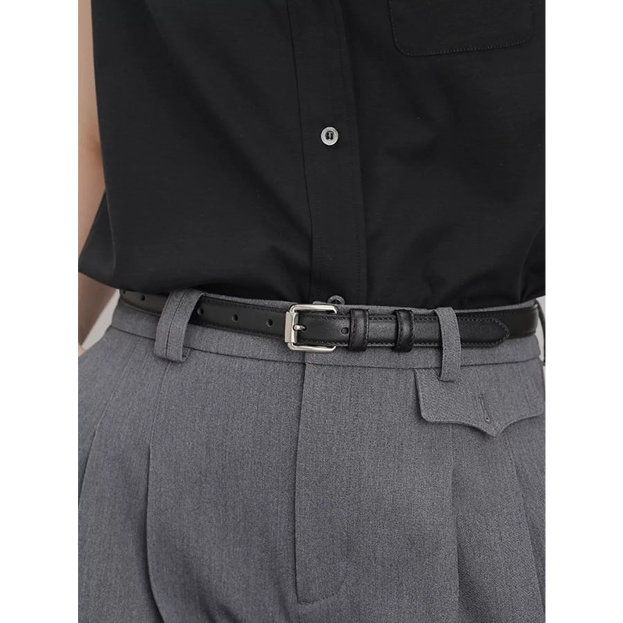 Classic Adjustable Leather Belt Black / ONESIZE Apparel and Accessories