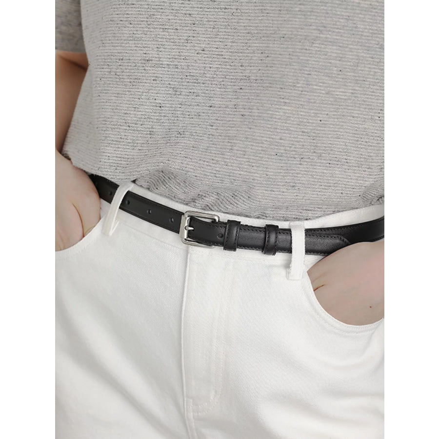 Classic Adjustable Leather Belt Black / ONESIZE Apparel and Accessories