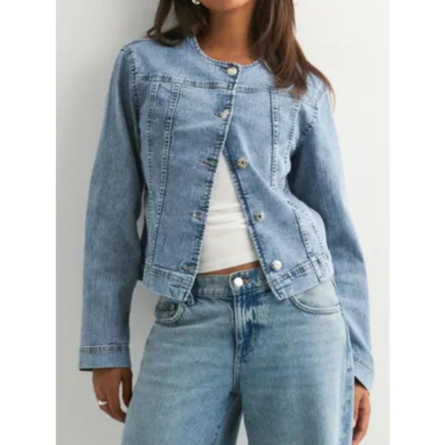 Classic Button-Down Denim Jacket Apparel and Accessories
