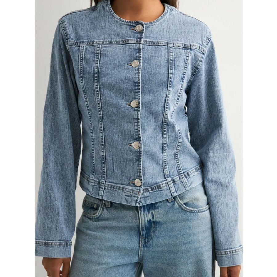 Classic Button-Down Denim Jacket Apparel and Accessories