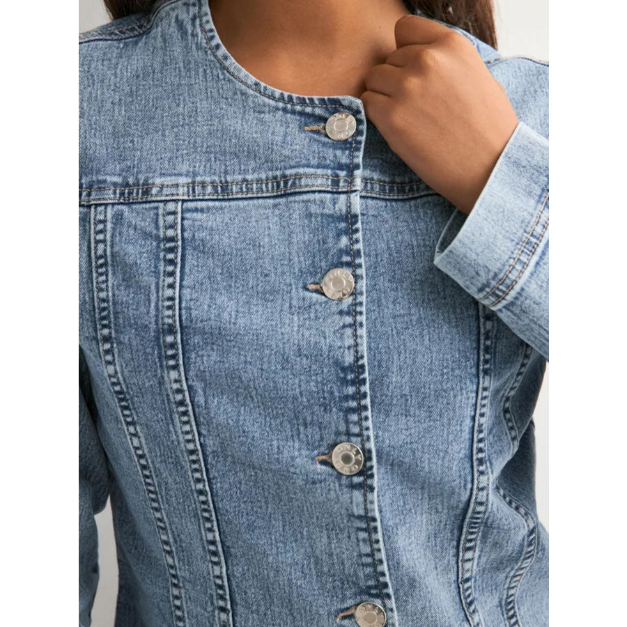 Classic Button-Down Denim Jacket Apparel and Accessories