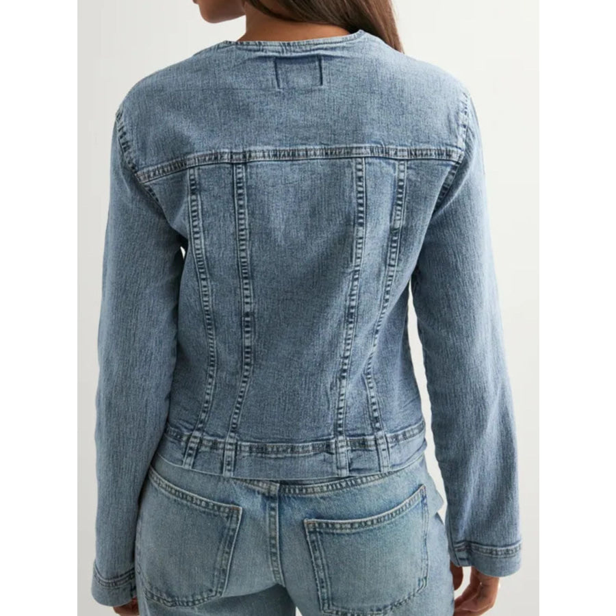 Classic Button-Down Denim Jacket Apparel and Accessories