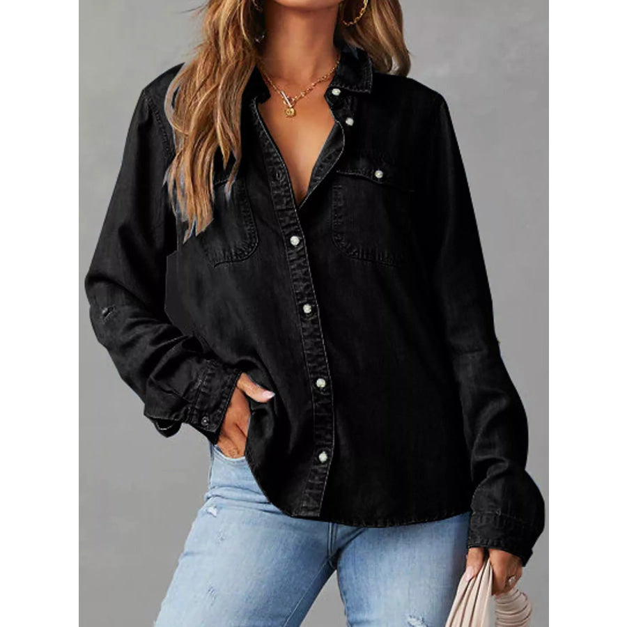 Classic Button-Down Denim Shirt Apparel and Accessories