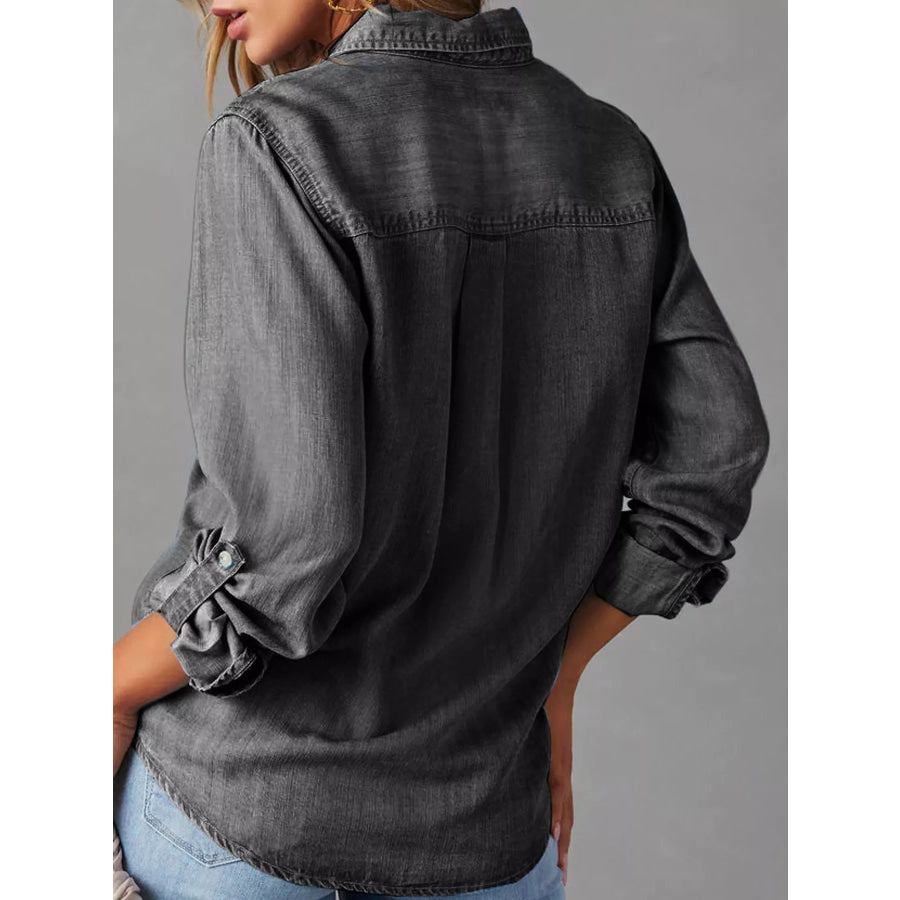 Classic Button-Down Denim Shirt Apparel and Accessories