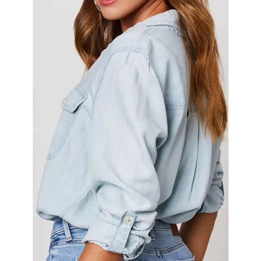 Classic Button-Down Denim Shirt Apparel and Accessories
