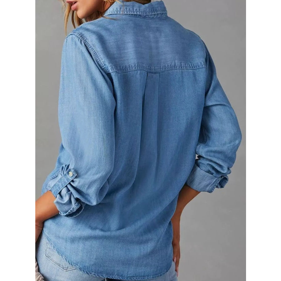 Classic Button-Down Denim Shirt Apparel and Accessories