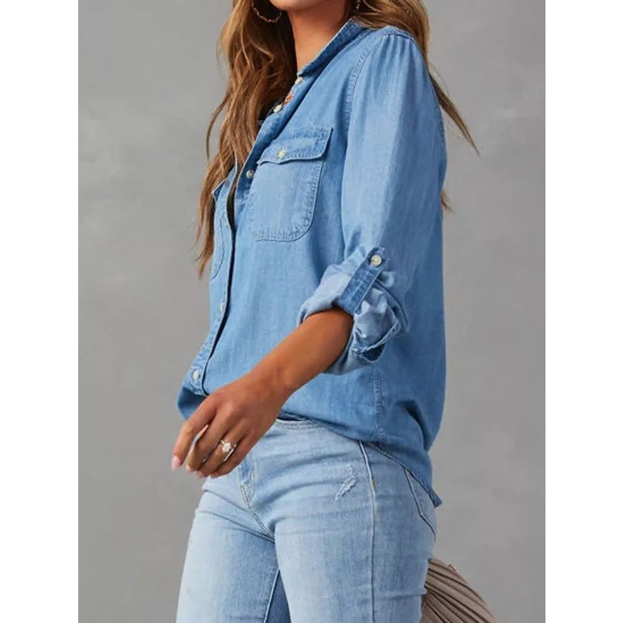 Classic Button-Down Denim Shirt Apparel and Accessories