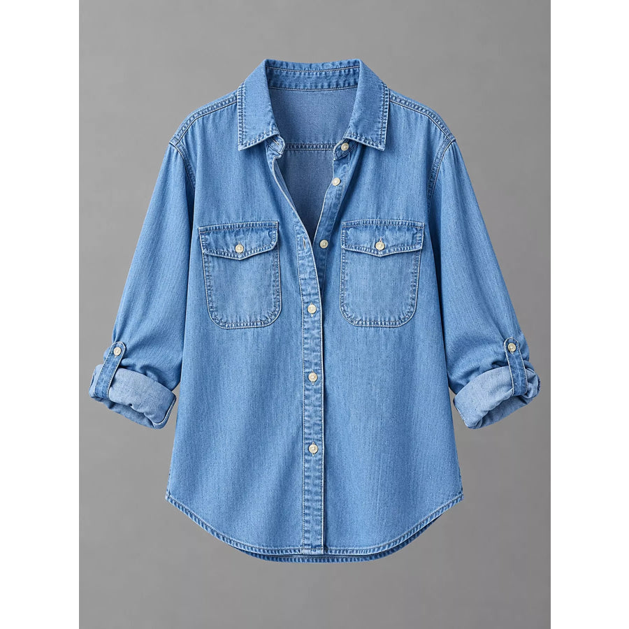Classic Button-Down Denim Shirt Apparel and Accessories