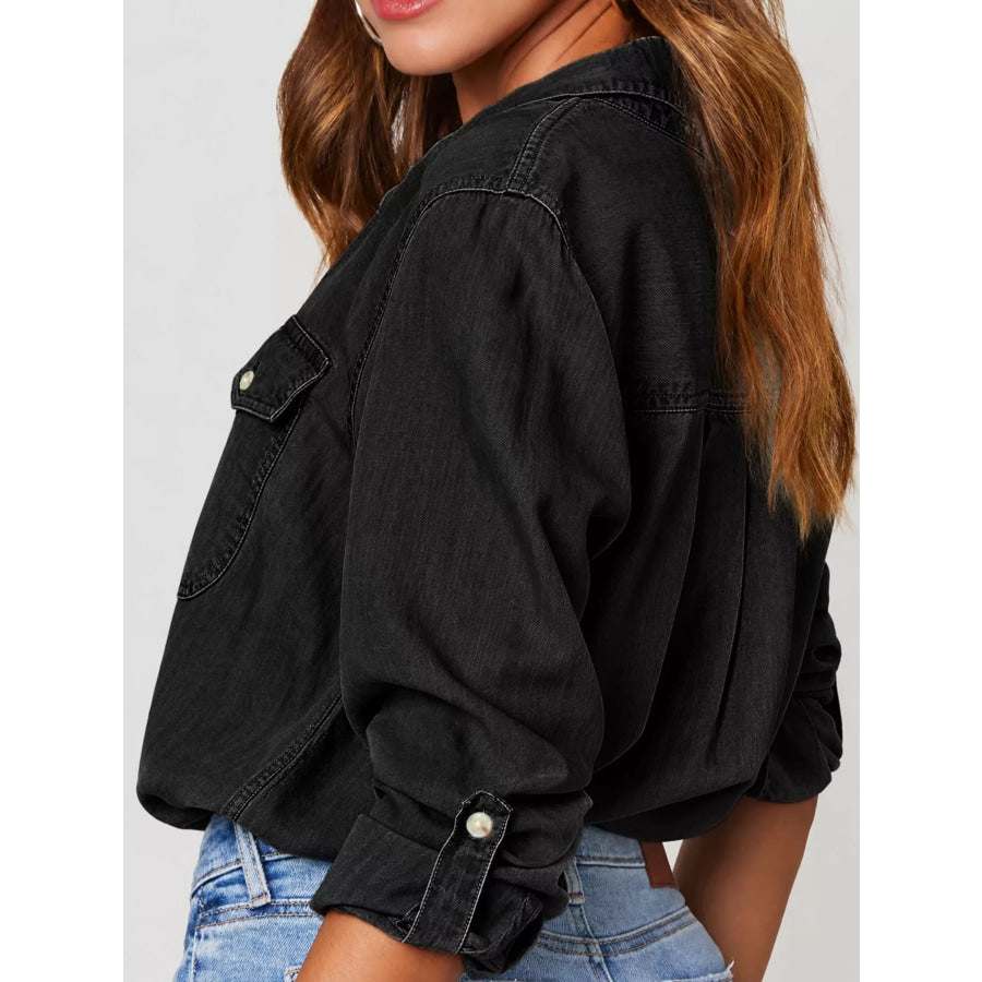 Classic Button-Down Denim Shirt Apparel and Accessories