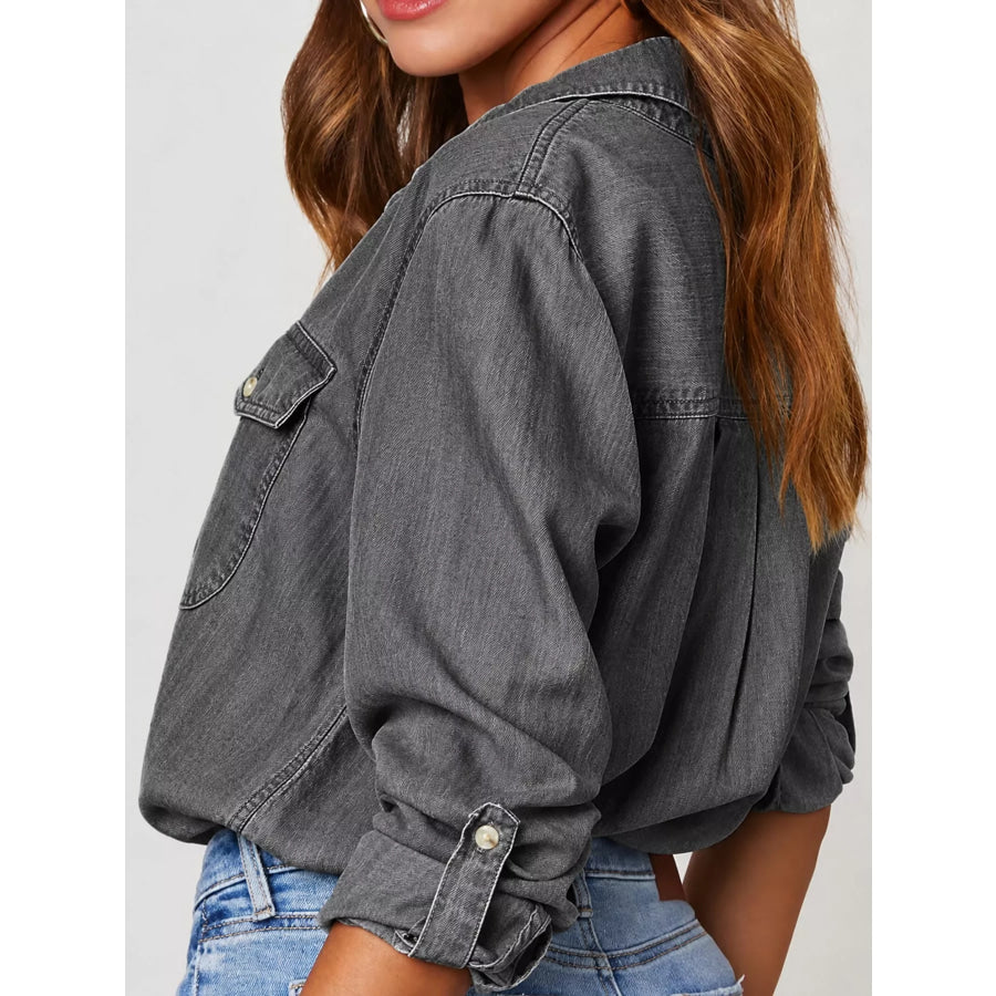 Classic Button-Down Denim Shirt Apparel and Accessories