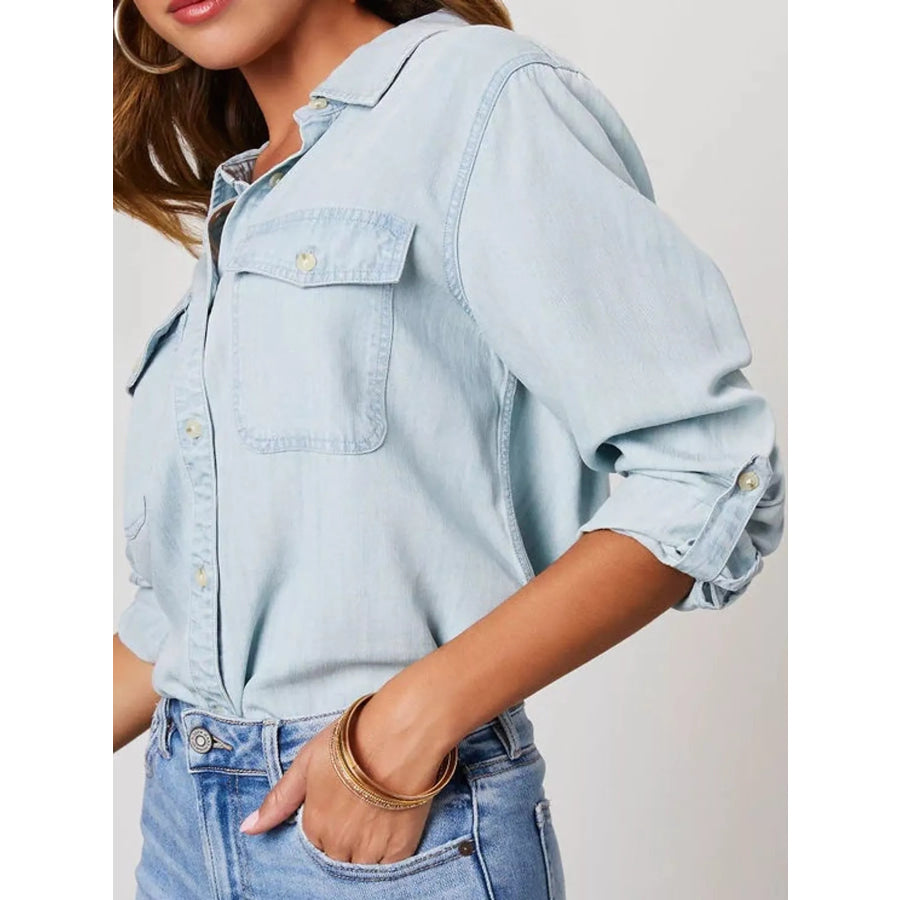 Classic Button-Down Denim Shirt Apparel and Accessories