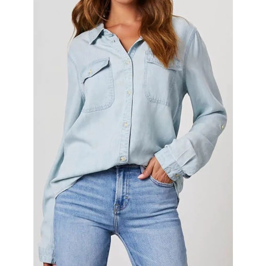 Classic Button-Down Denim Shirt Light Blue / S Apparel and Accessories
