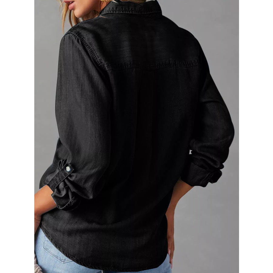 Classic Button-Down Denim Shirt Apparel and Accessories