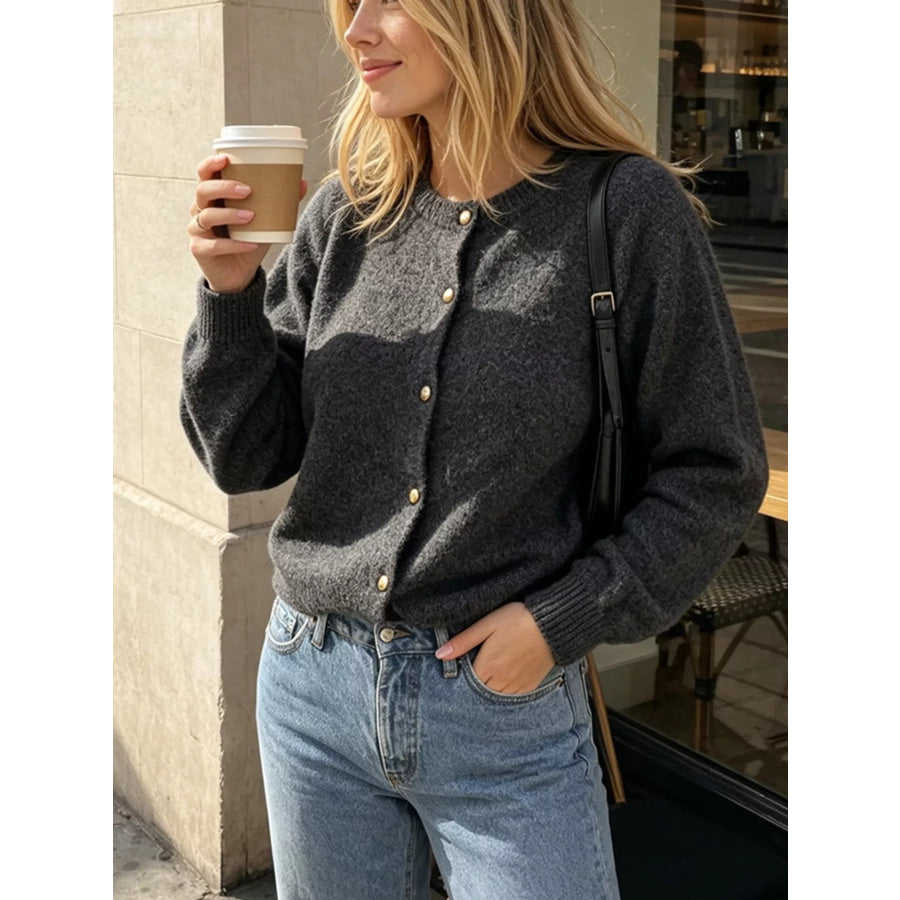 Classic Button-Down Knit Cardigan Apparel and Accessories